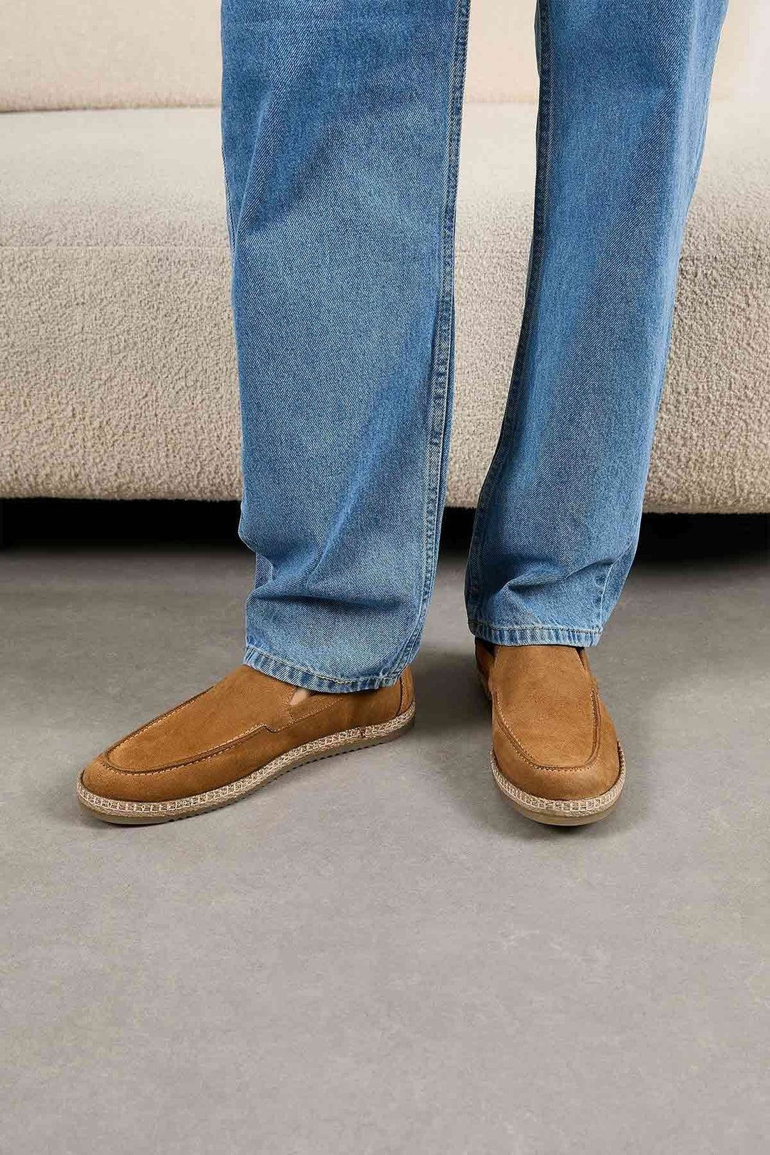 Pegia Men's Suede Espadrille Shoes DG5007  - Mustard