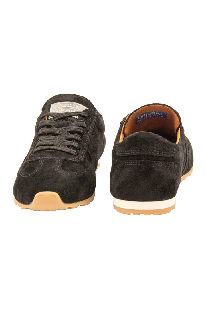 Pegia Flex Genuine Suede Sneakers 600100  - Black