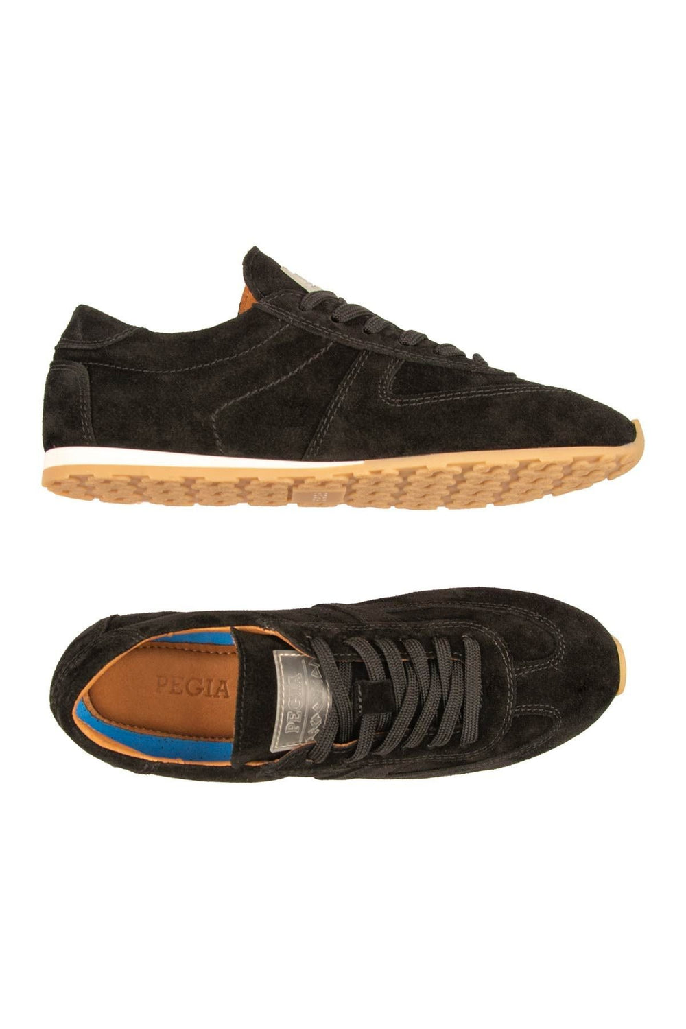 Pegia Flex Genuine Suede Sneakers 600100  - Black