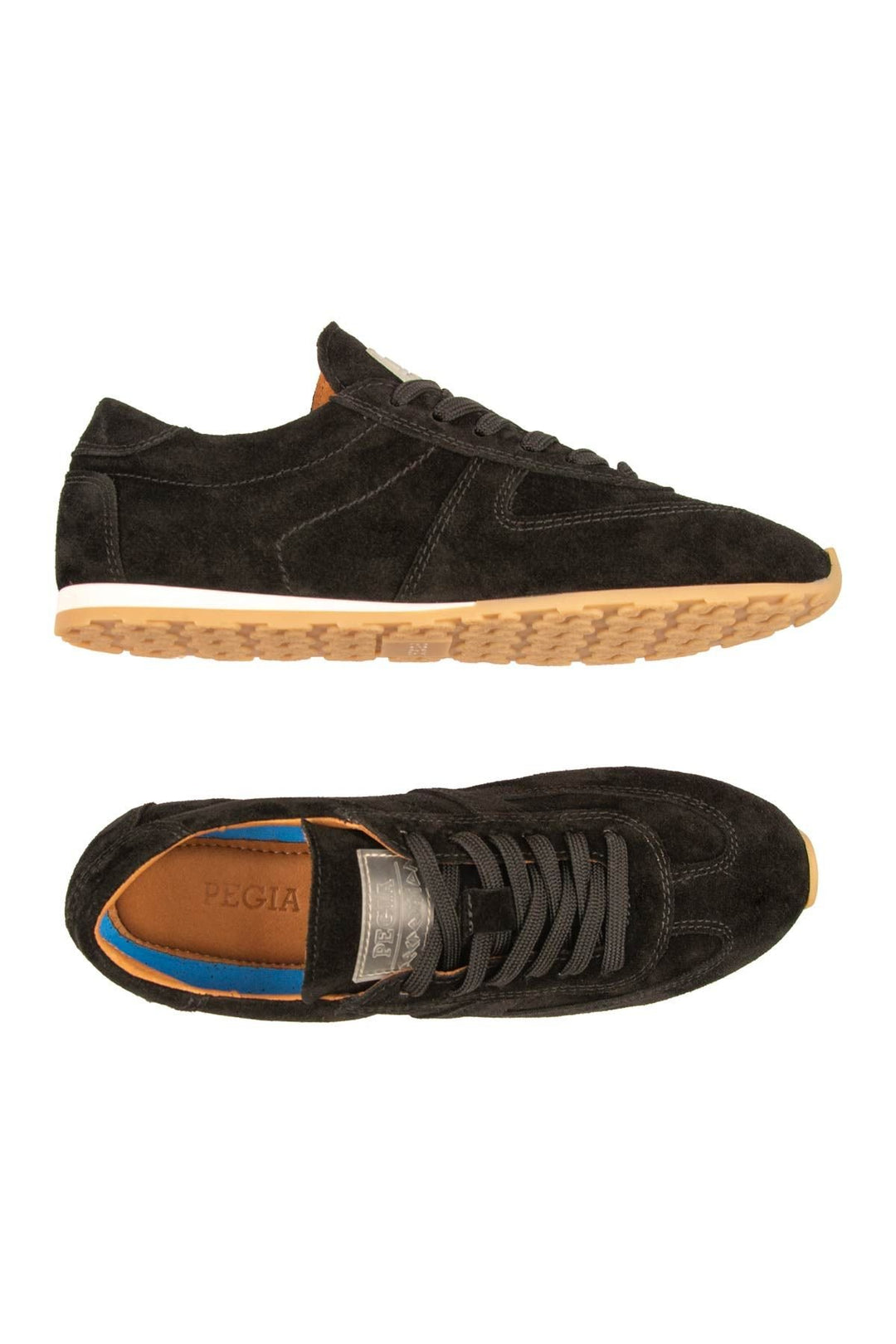 Pegia Flex Genuine Suede Sneakers 600100  - Black