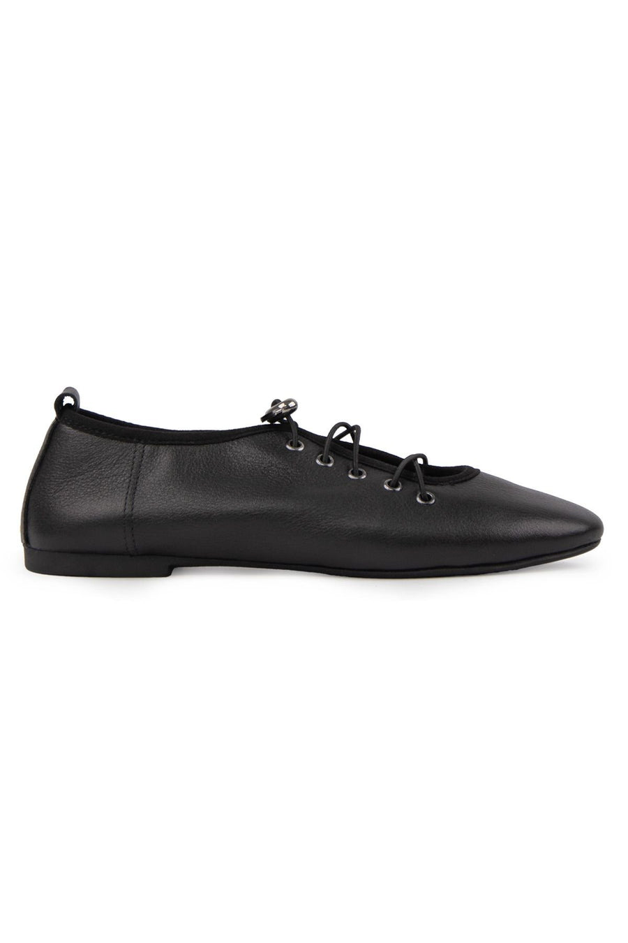 Pegia Leather Lace-Up Flats DG6047  - Black