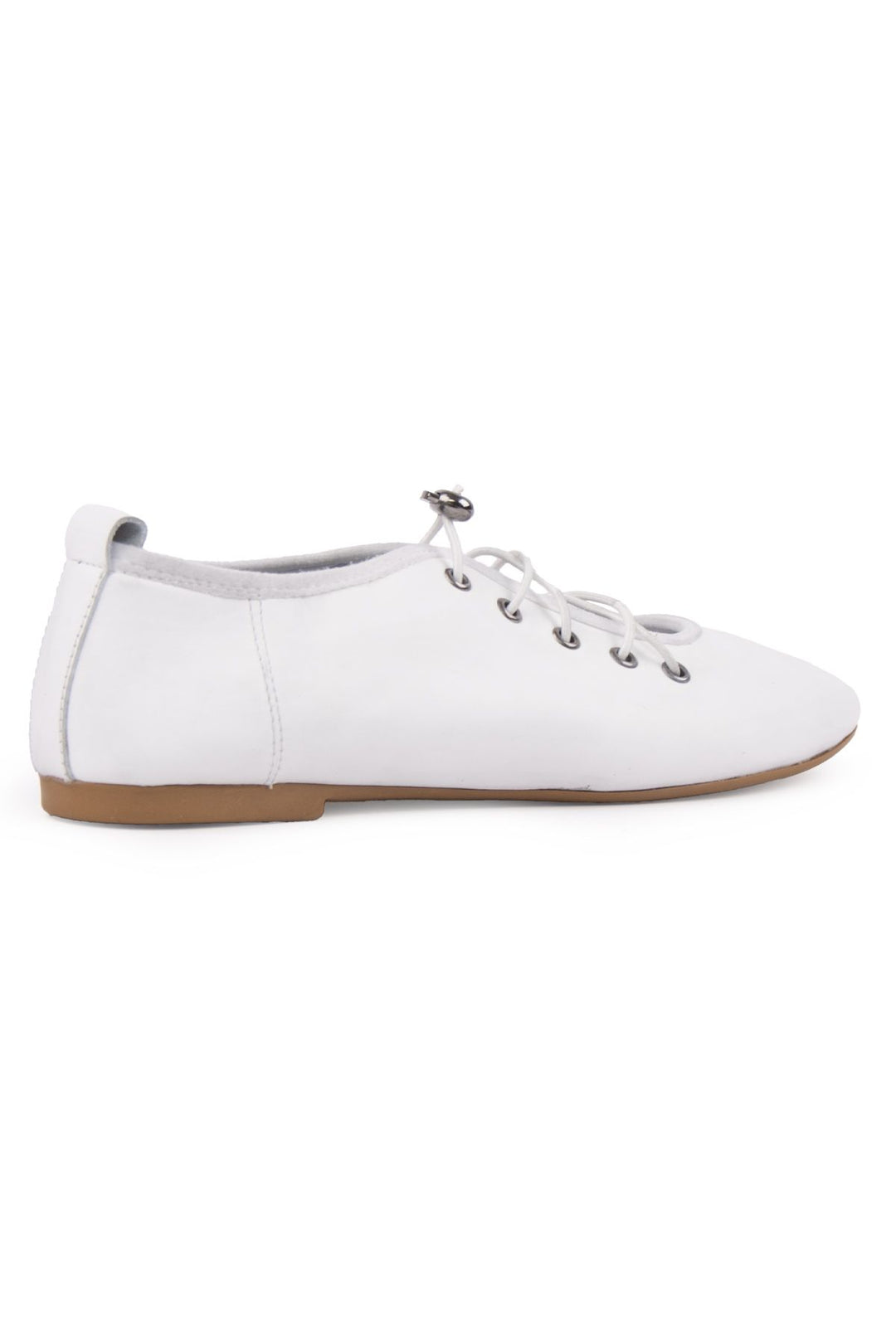 Pegia Leather Lace-Up Flats DG6047  - White