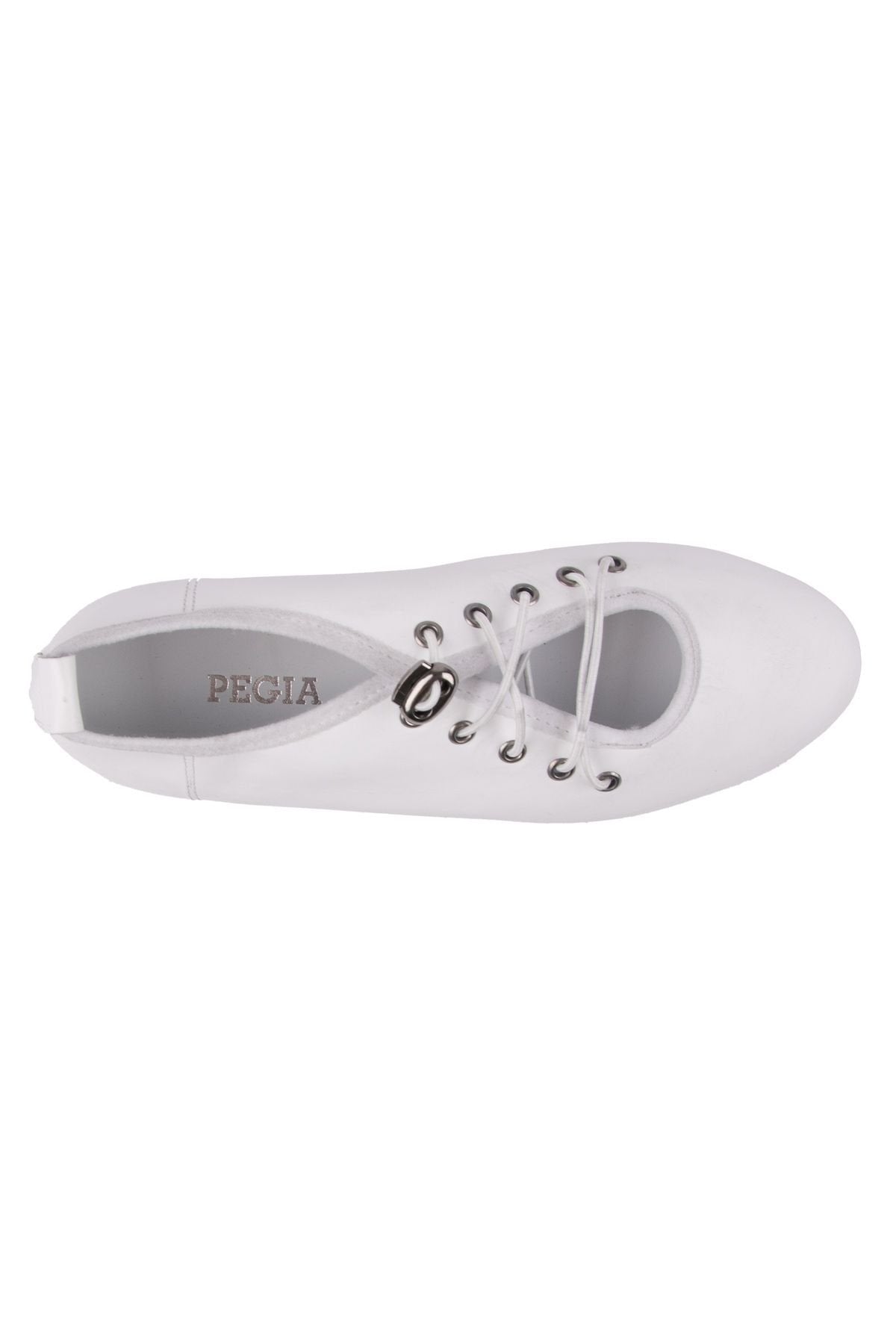 Pegia Leather Lace-Up Flats DG6047  - White