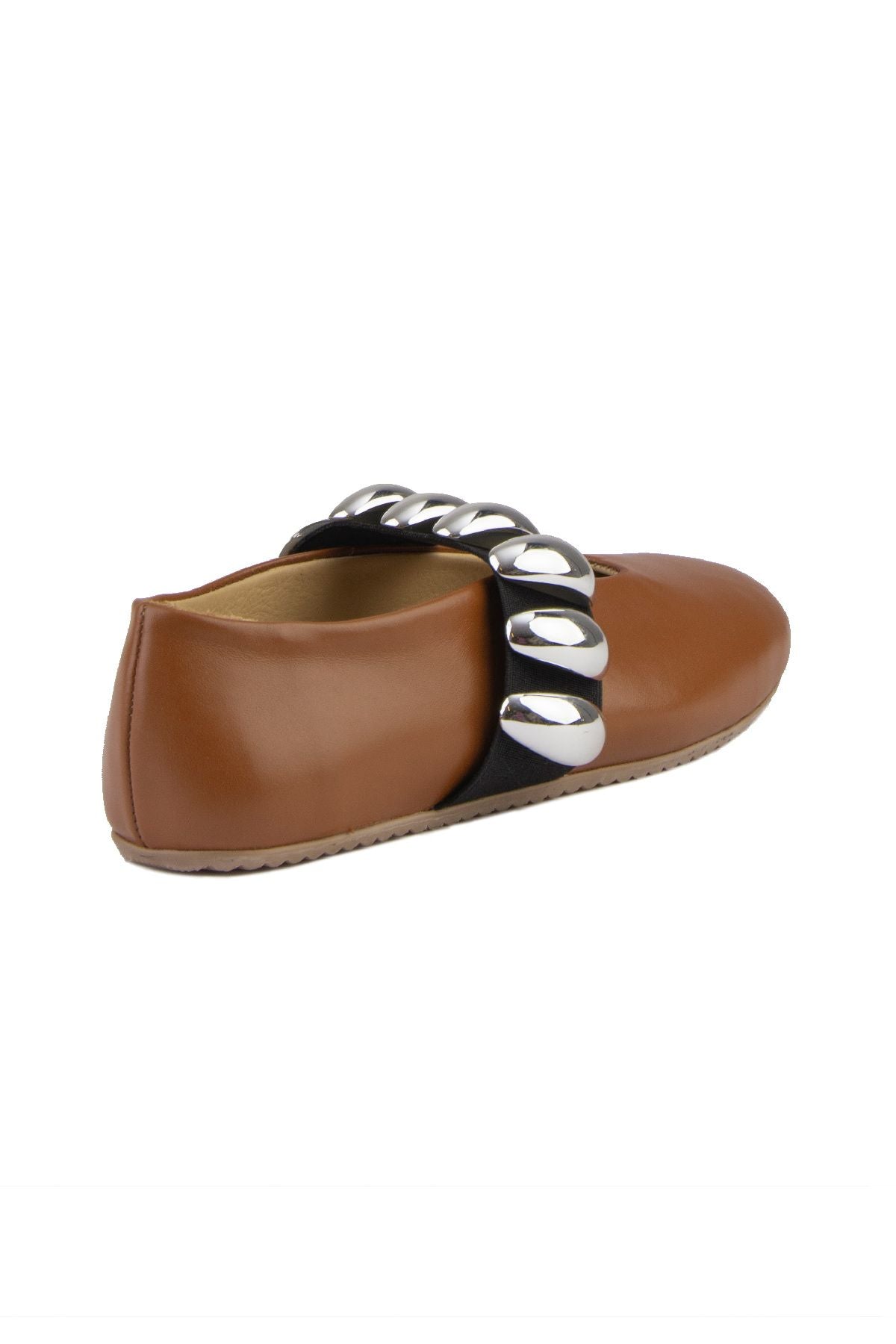 Pegia Women's Leather Ballet Shoes 700957  - Chestnut
