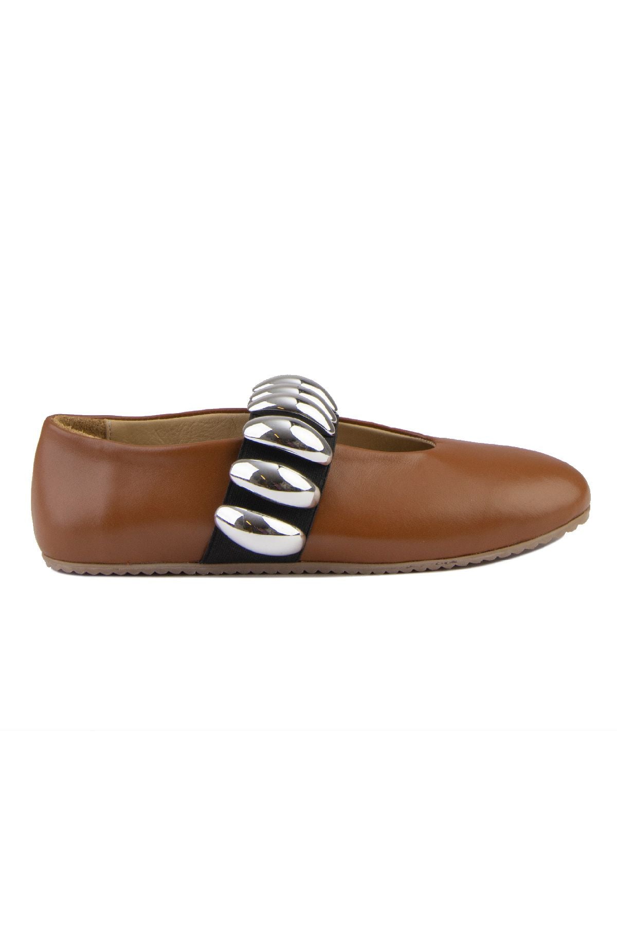 Pegia Women's Leather Ballet Shoes 700957  - Chestnut