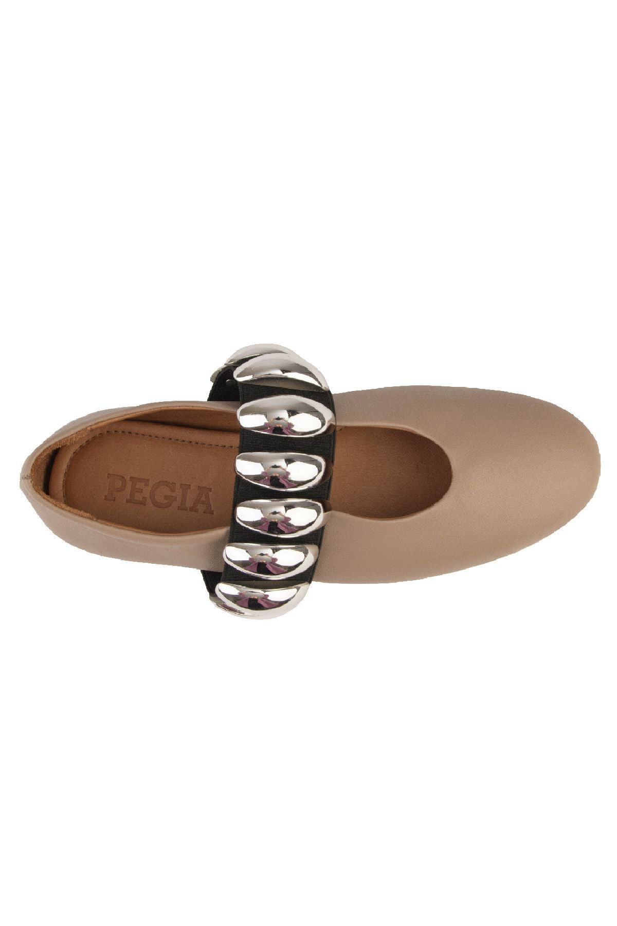 Pegia Women's Leather Ballet Shoes 700957  - Stone