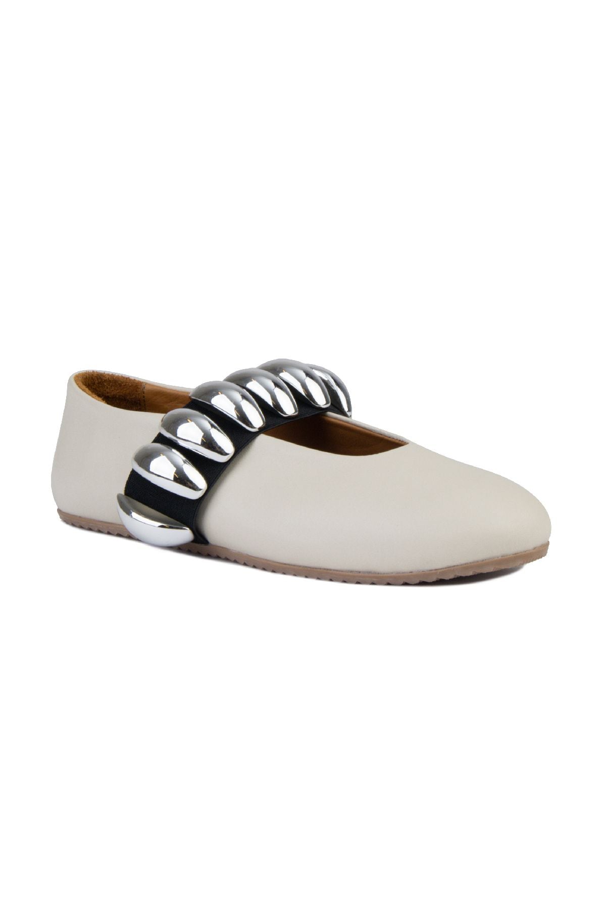 Pegia Women's Leather Ballet Shoes 700957  - Beige