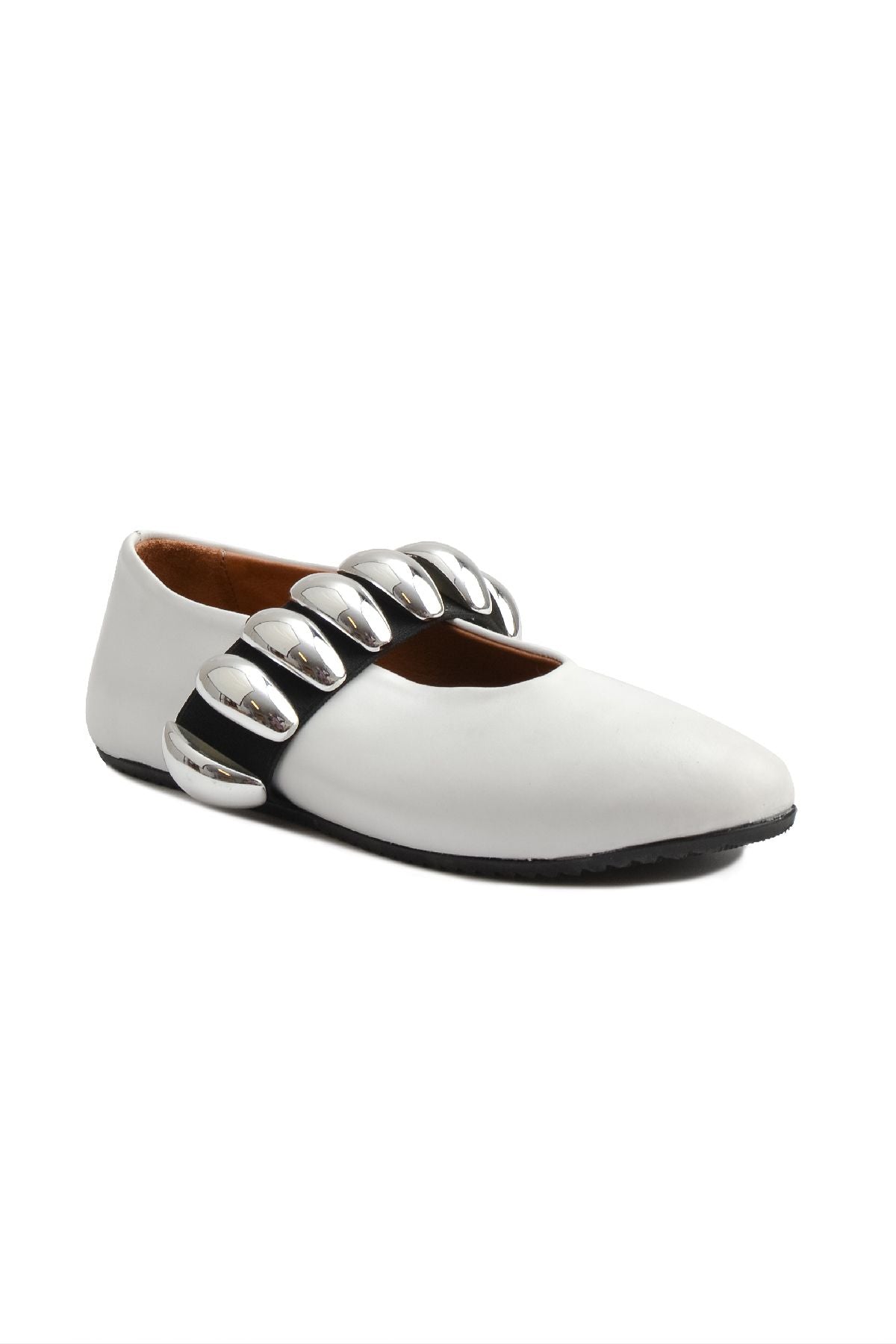 Pegia Women's Leather Ballet Shoes 700957  - White