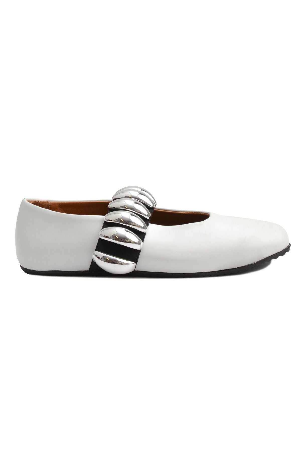 Pegia Women's Leather Ballet Shoes 700957  - White