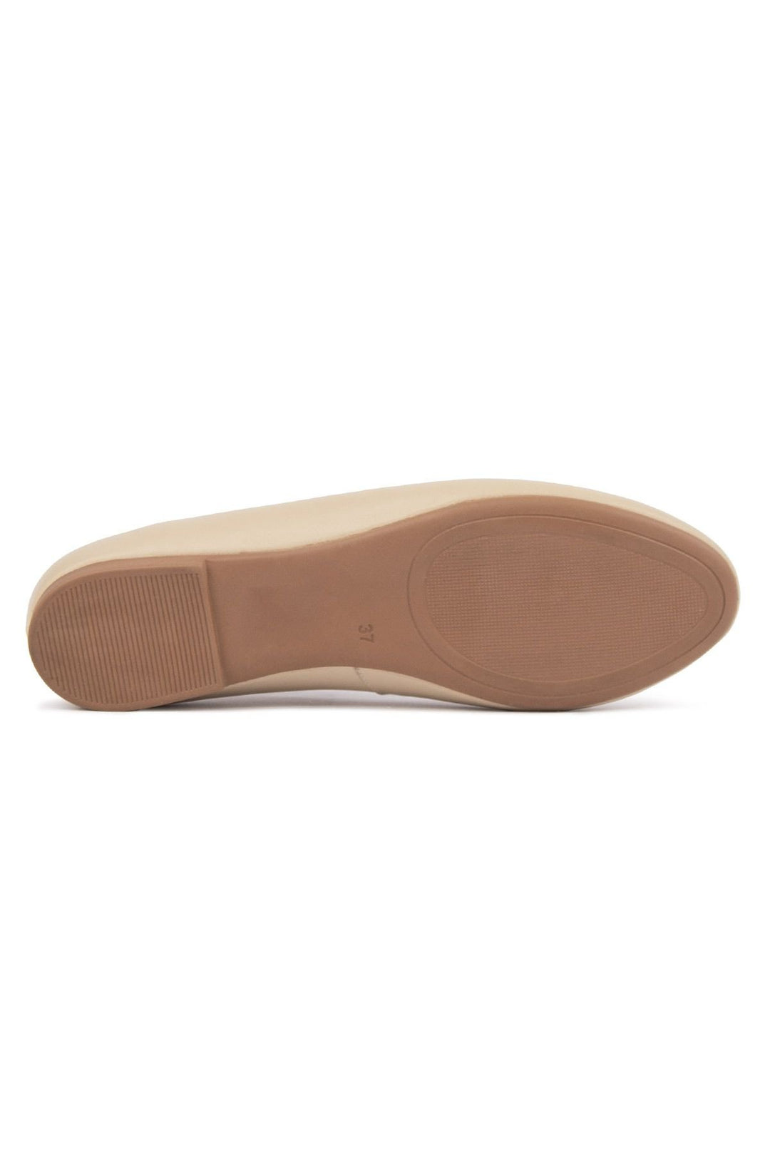 Pegia Genuine Leather Strap Ballet Flats DG6046  - Beige