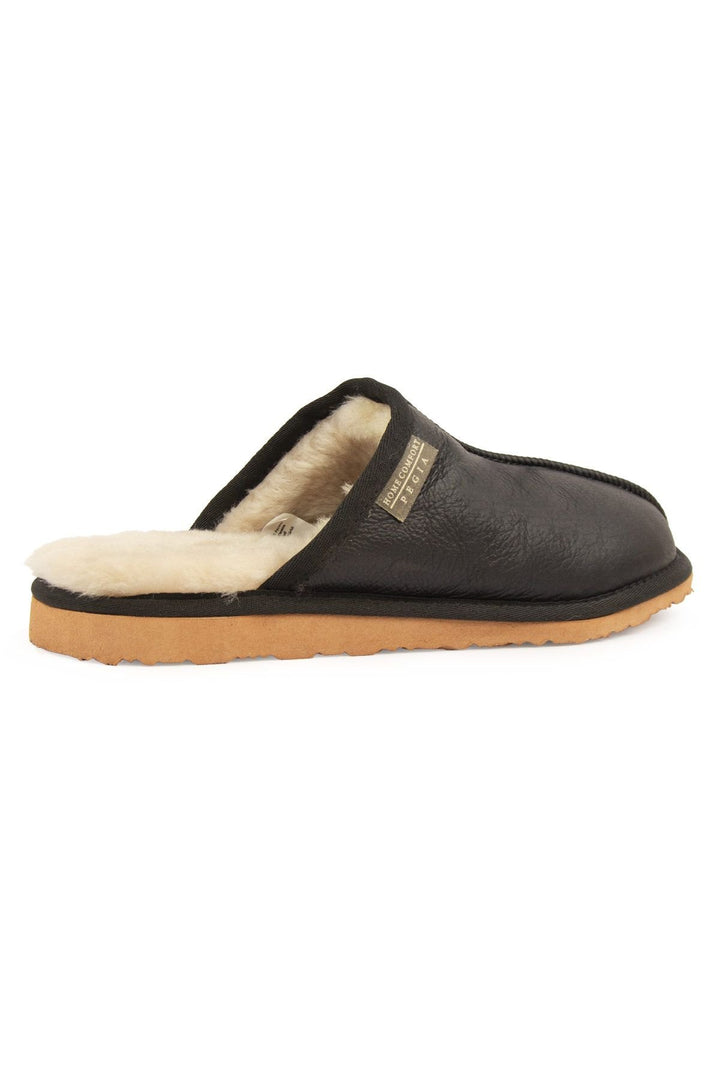 Pegia Men's Sheepskin Slippers 111031  - Black