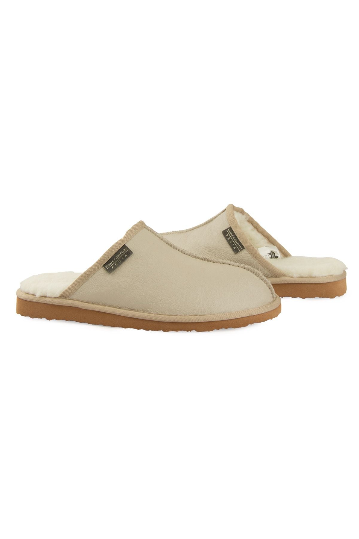 Pegia Men's Sheepskin Slippers 111031  - Beige