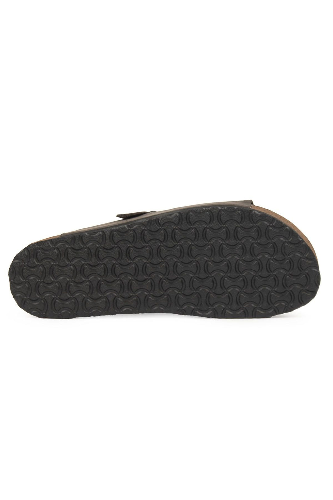 Pegia Men's Leather Buckled Slippers 215030  - Charcoal
