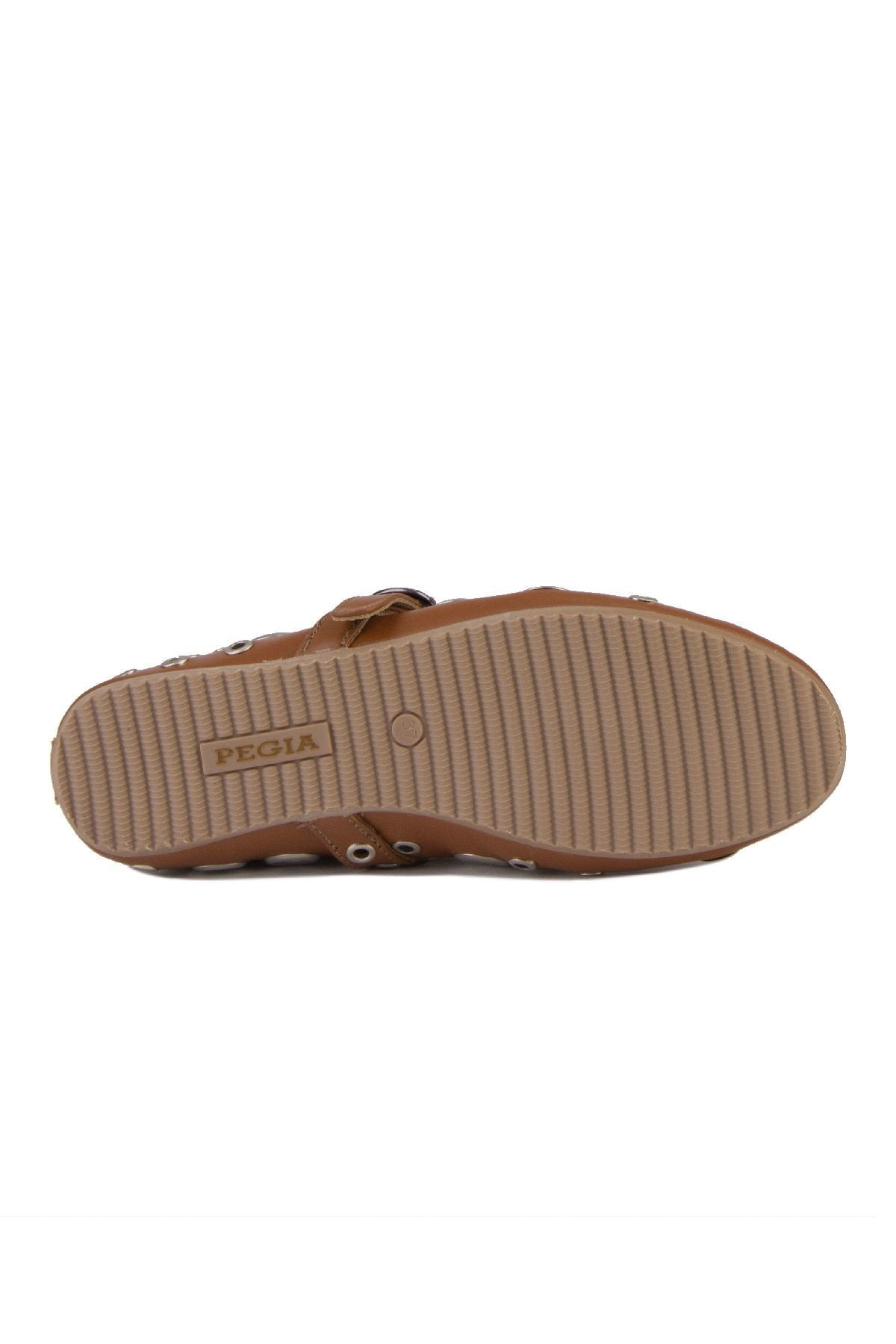 Pegia Women's Leather Ballet Shoes 700954  - Chestnut