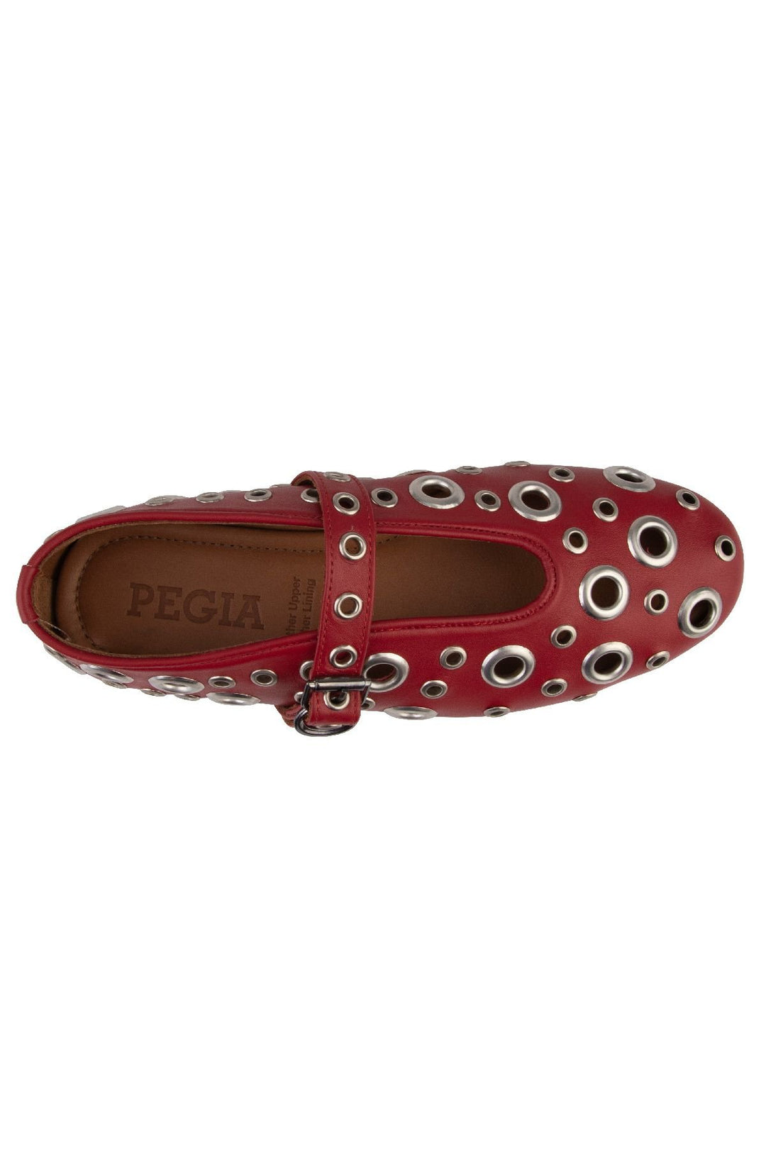 Pegia Women's Leather Ballet Shoes 700954  - Red