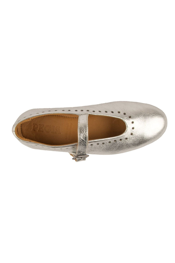 Pegia Leather Women's Ballet Shoes 700950  - Silver