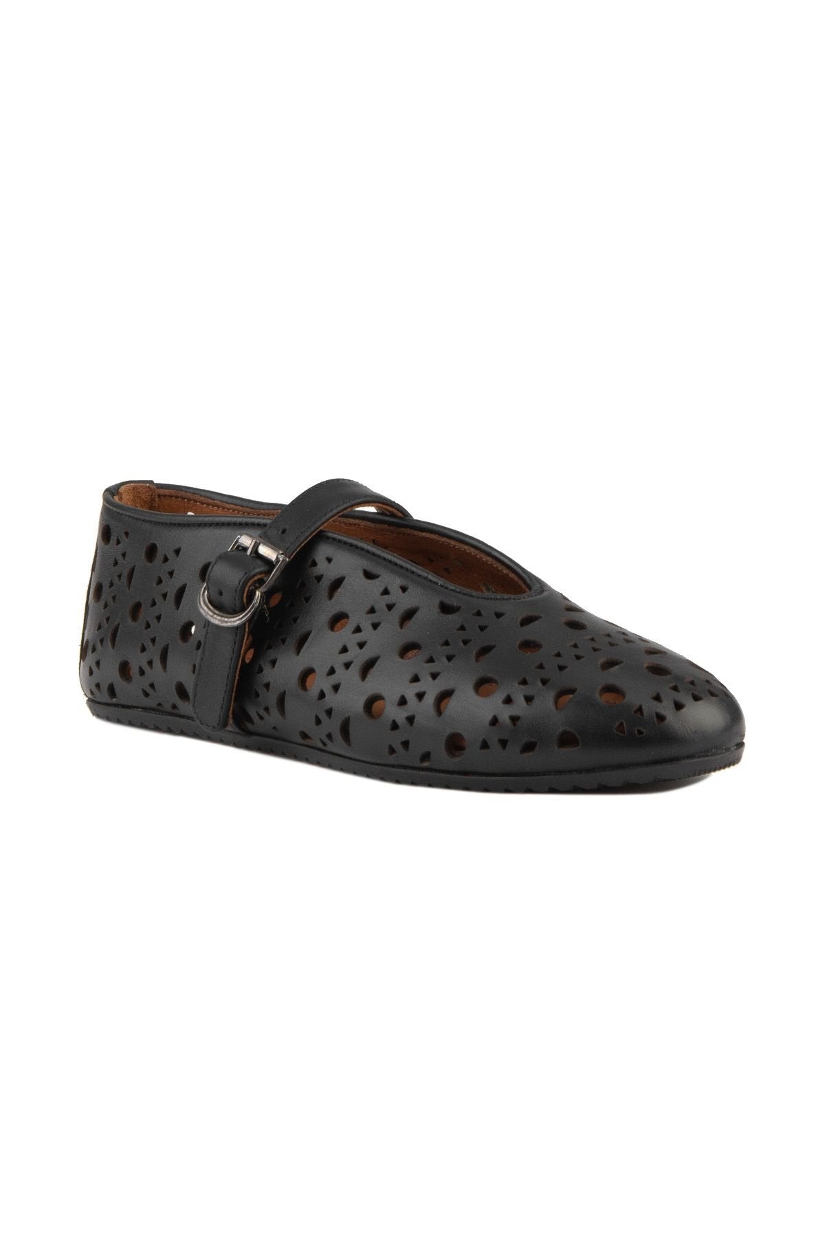 Pegia Women's Leather Ballet Shoes 700952  - Black