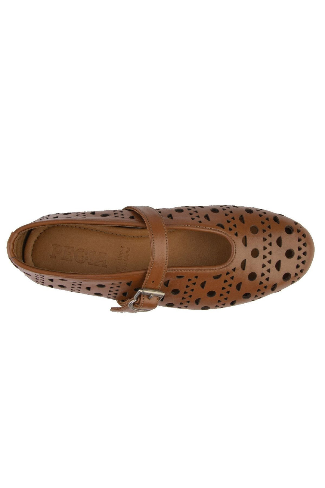 Pegia Women's Leather Ballet Shoes 700952  - Chestnut