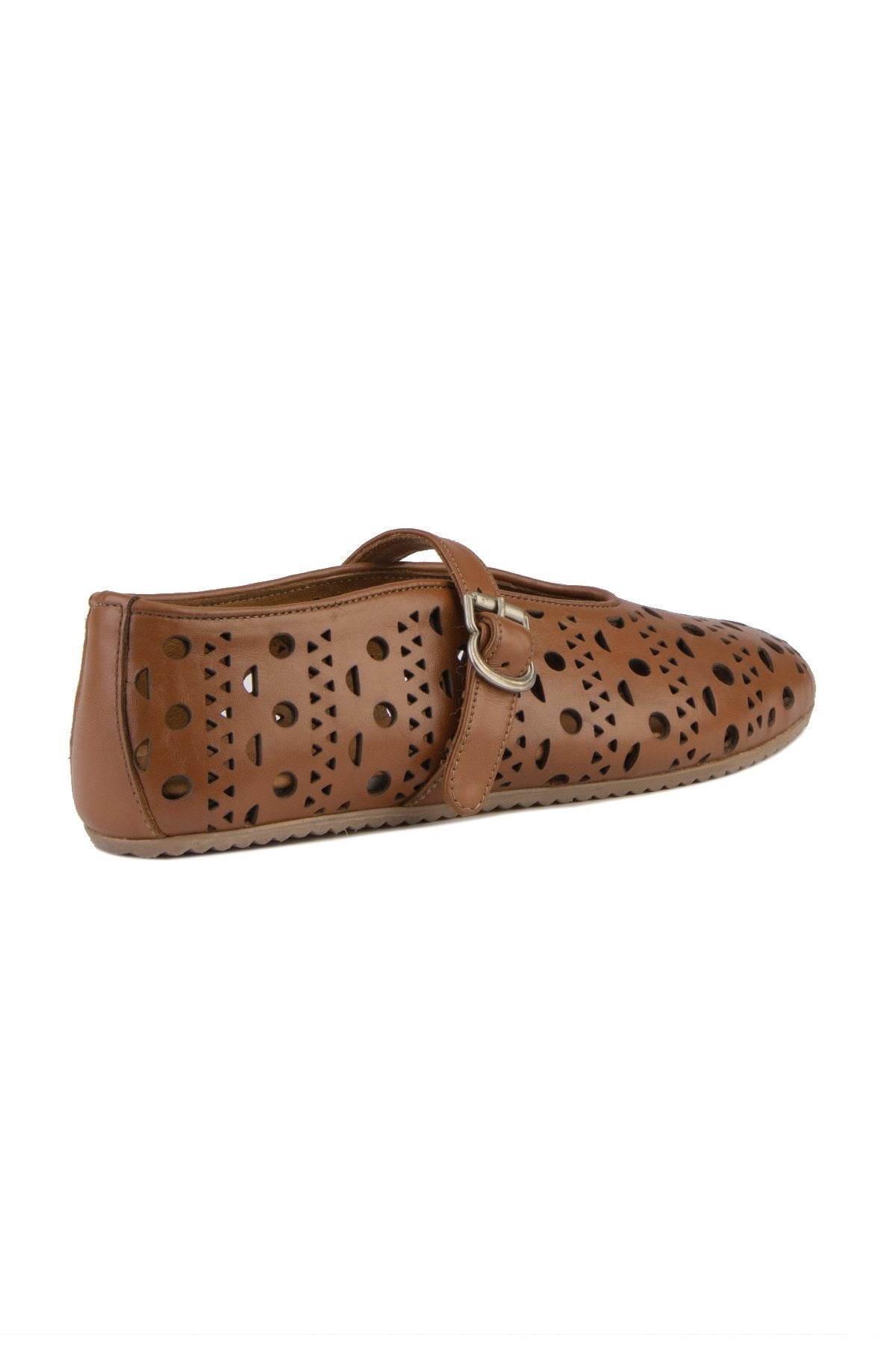 Pegia Women's Leather Ballet Shoes 700952  - Chestnut