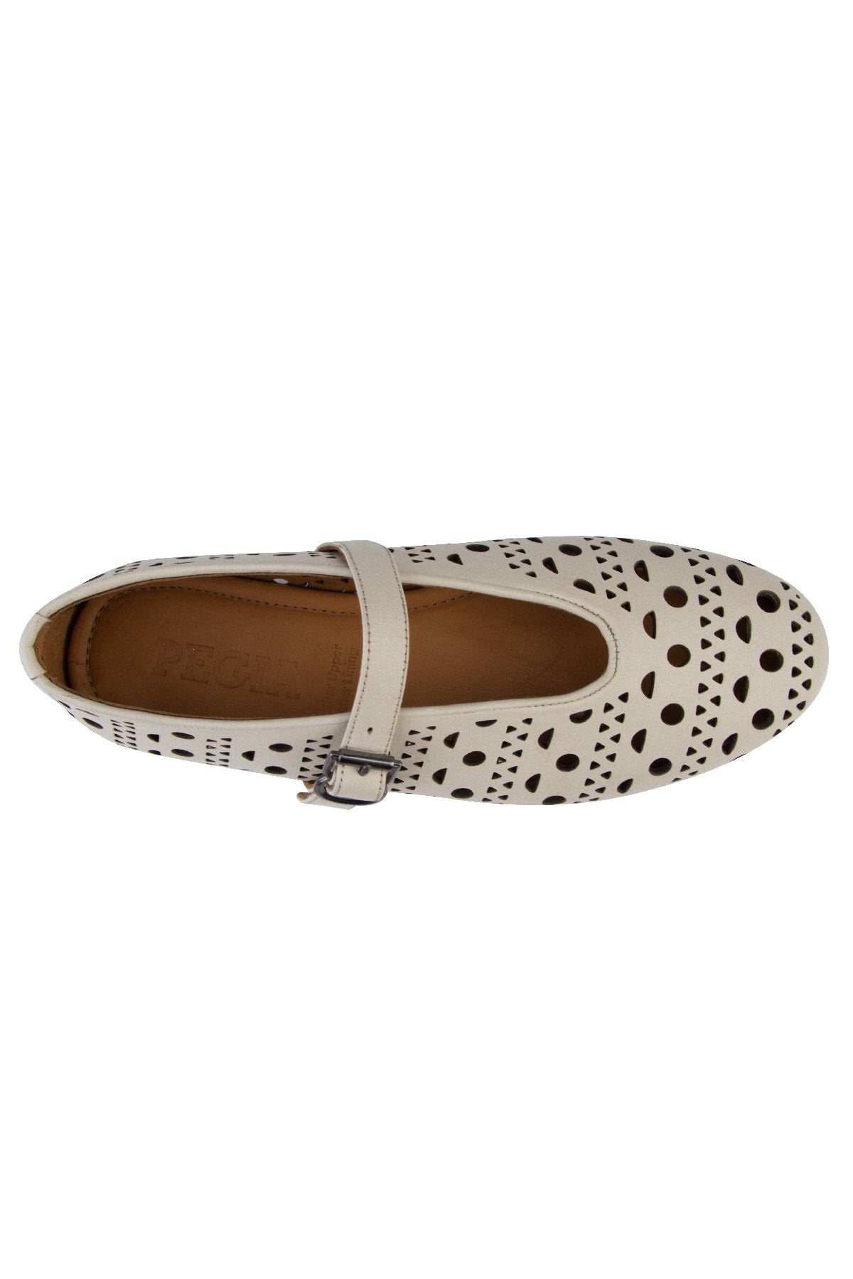 Pegia Women's Leather Ballet Shoes 700952  - Beige