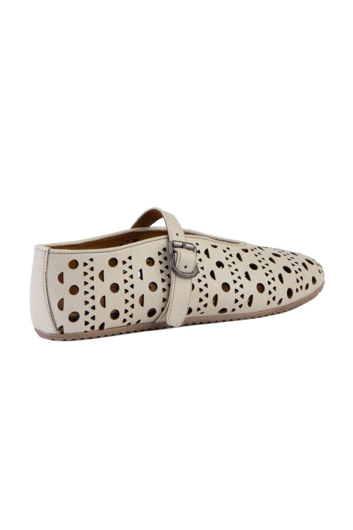 Pegia Women's Leather Ballet Shoes 700952  - Beige