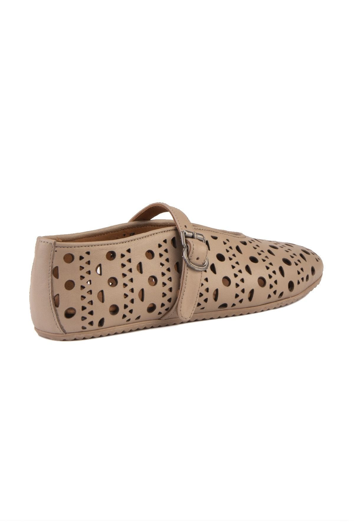 Pegia Women's Leather Ballet Shoes 700952  - Stone
