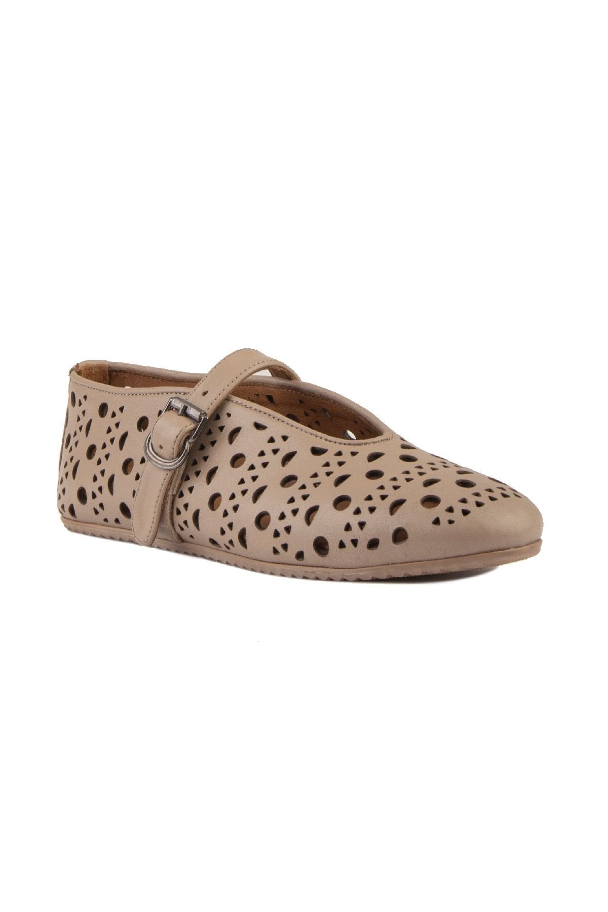 Pegia Women's Leather Ballet Shoes 700952  - Stone