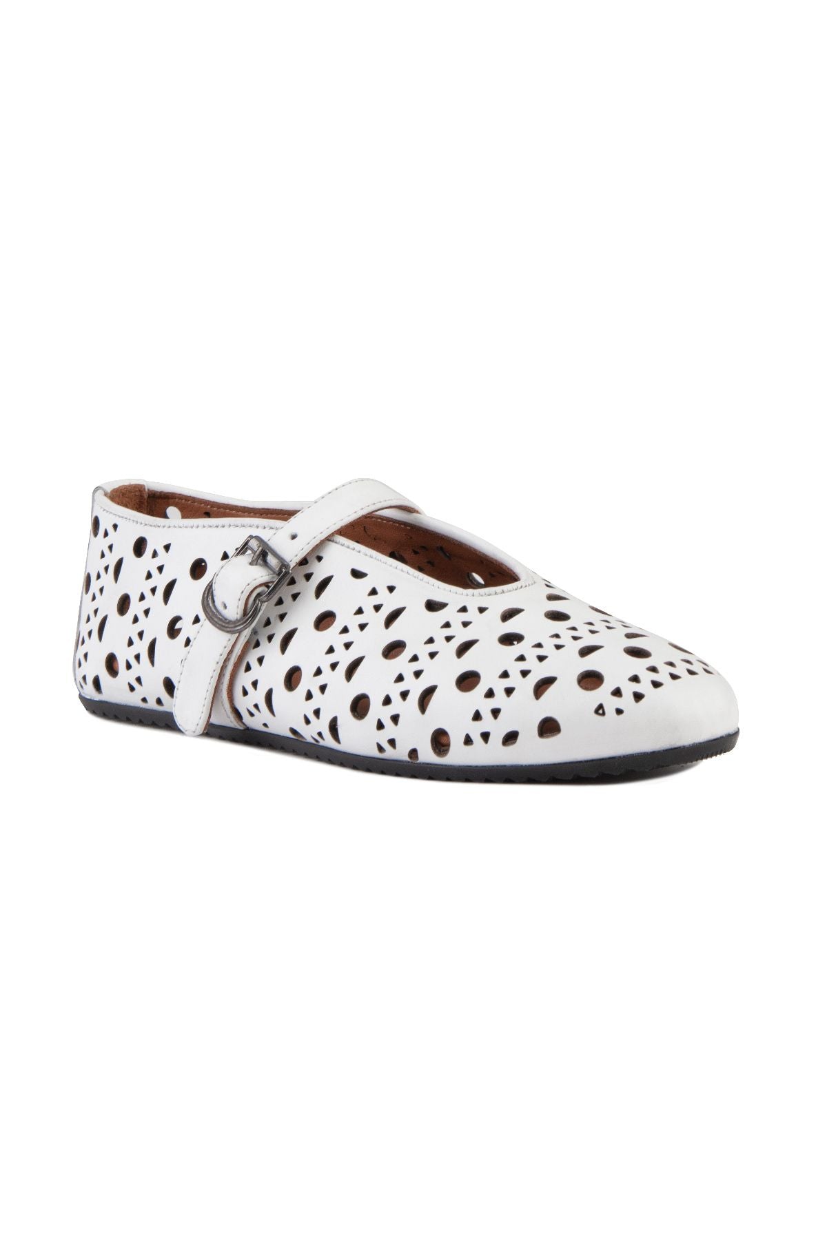 Pegia Women's Leather Ballet Shoes 700952  - White