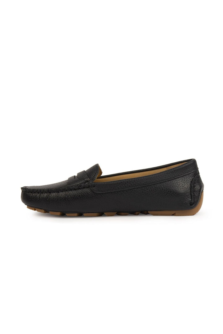 Pegia Genuine Leather Women's Loafers 700901  - Black