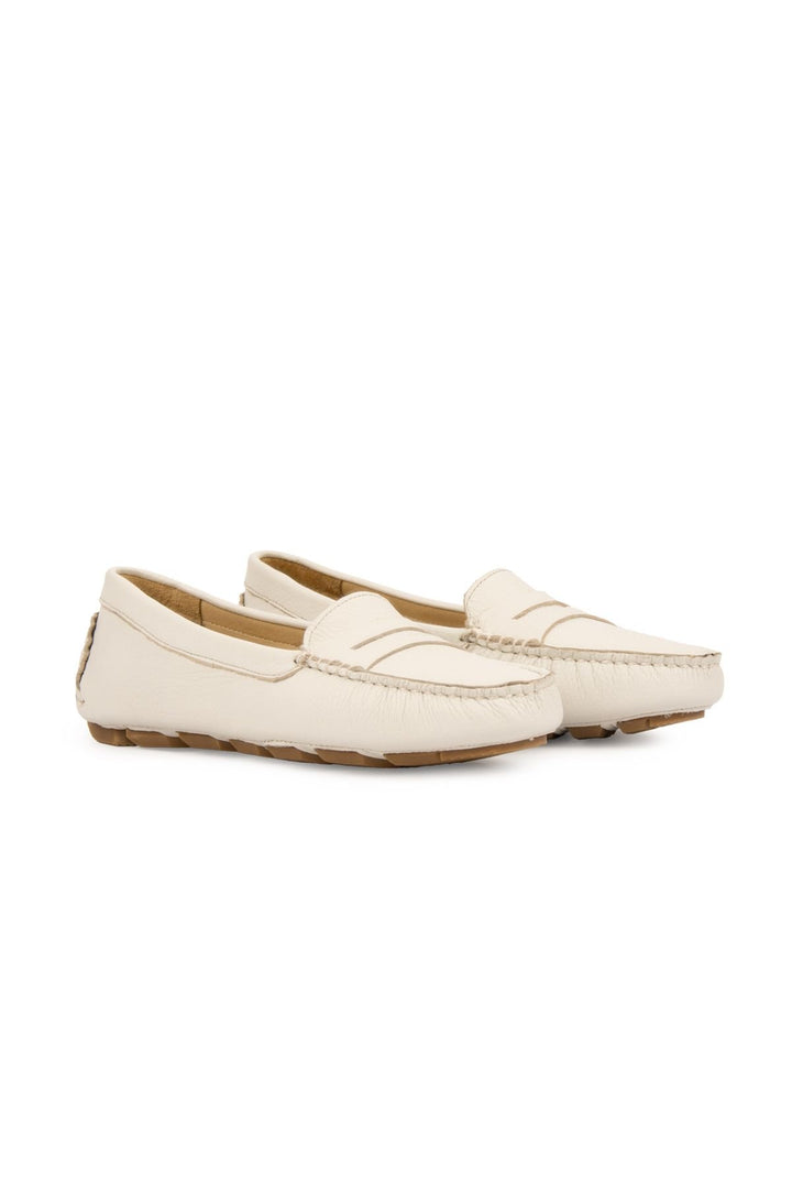 Pegia Genuine Leather Women's Loafers 700901  - Beige