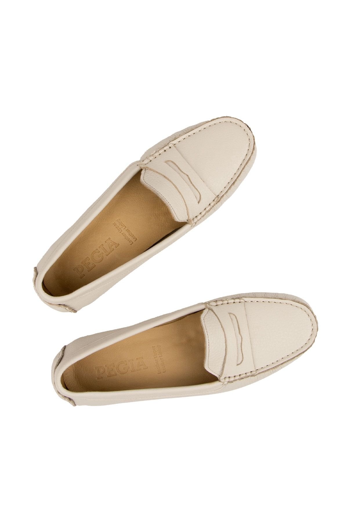 Pegia Genuine Leather Women's Loafers 700901  - Beige