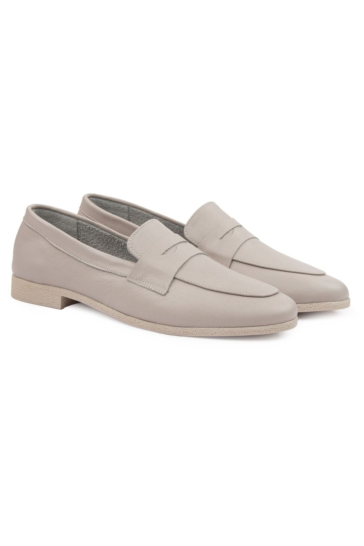 Pegia Women's Leather Loafers DG6043  - Stone