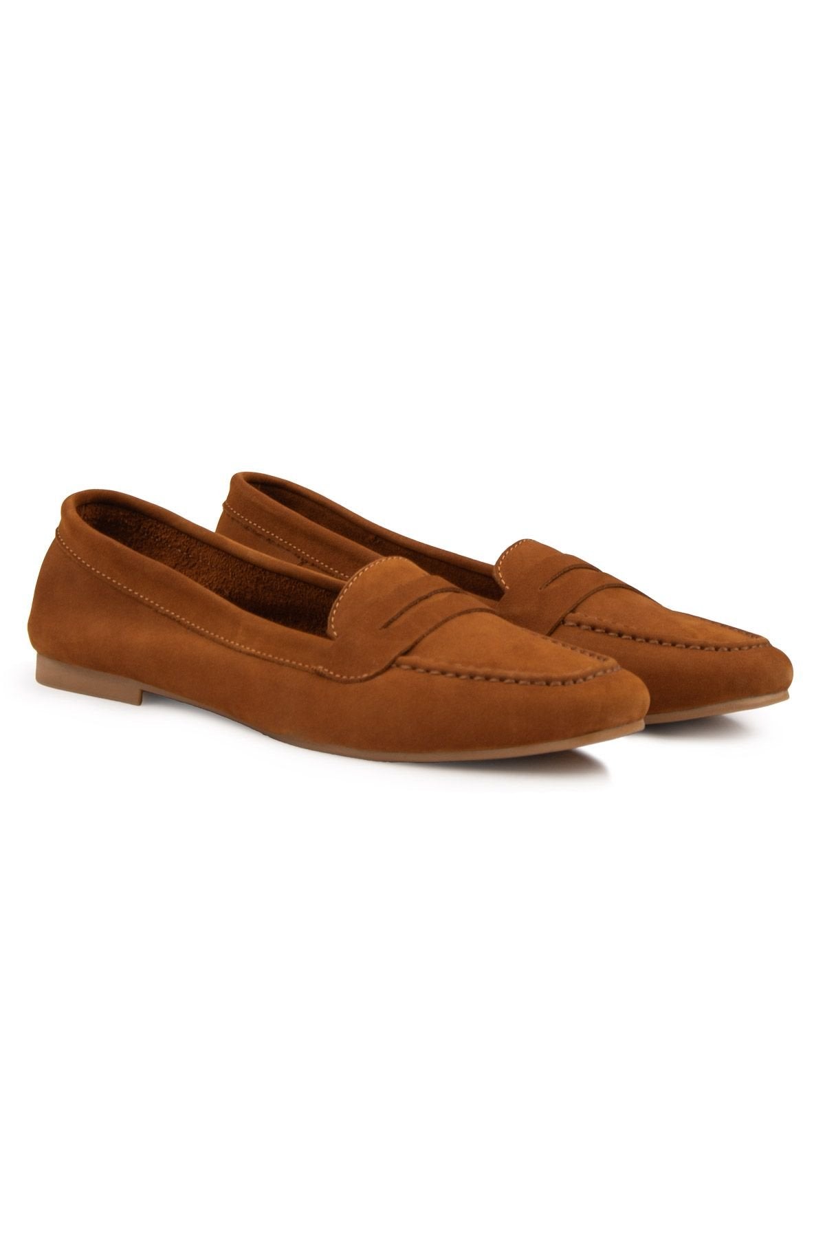 Pegia Genuine Nubuck Women's Loafers DG6044  - Chestnut