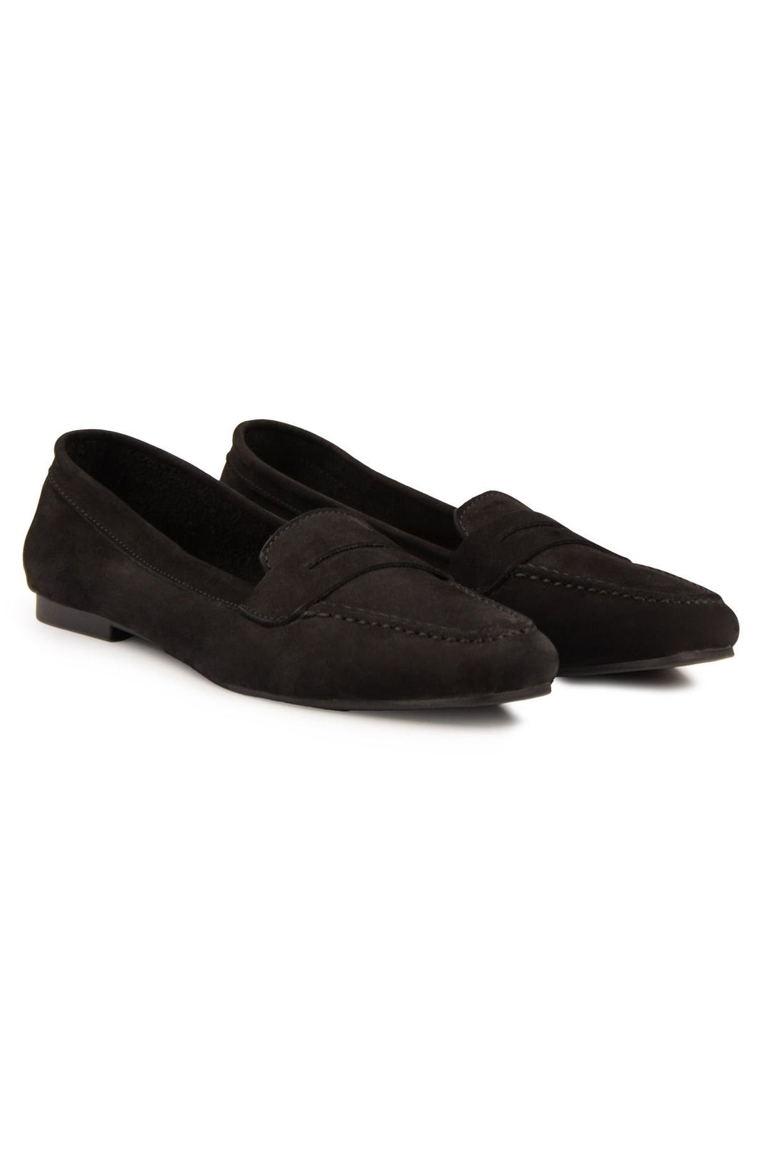 Pegia Genuine Nubuck Women's Loafers DG6044  - Black