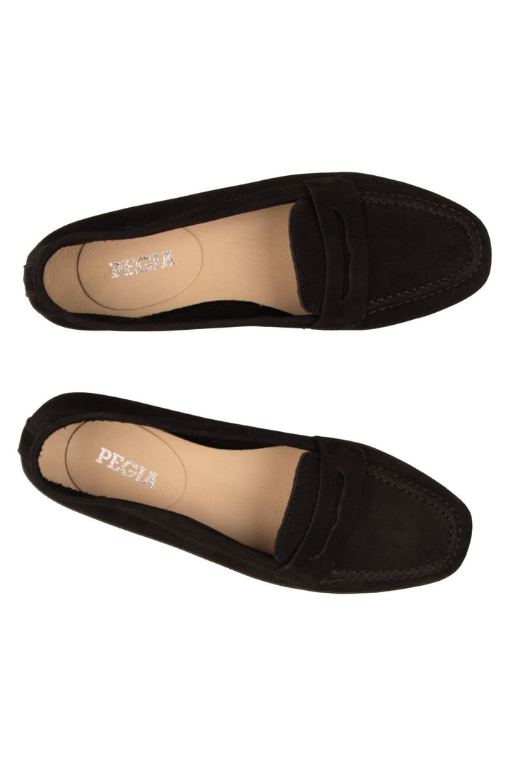 Pegia Genuine Nubuck Women's Loafers DG6044  - Black