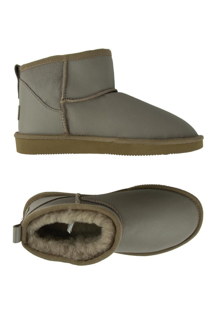 Pegia Genuine Leather Women's Mini Boots 191131  - Stone