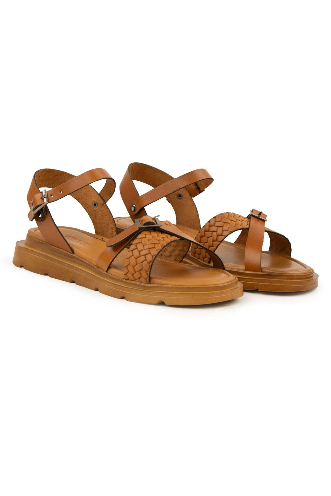 Pegia Genuine Leather Women's Sandals DG6054  - Chestnut