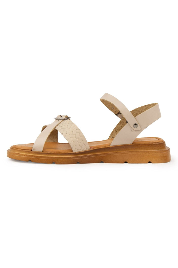 Pegia Genuine Leather Women's Sandals DG6054  - Beige