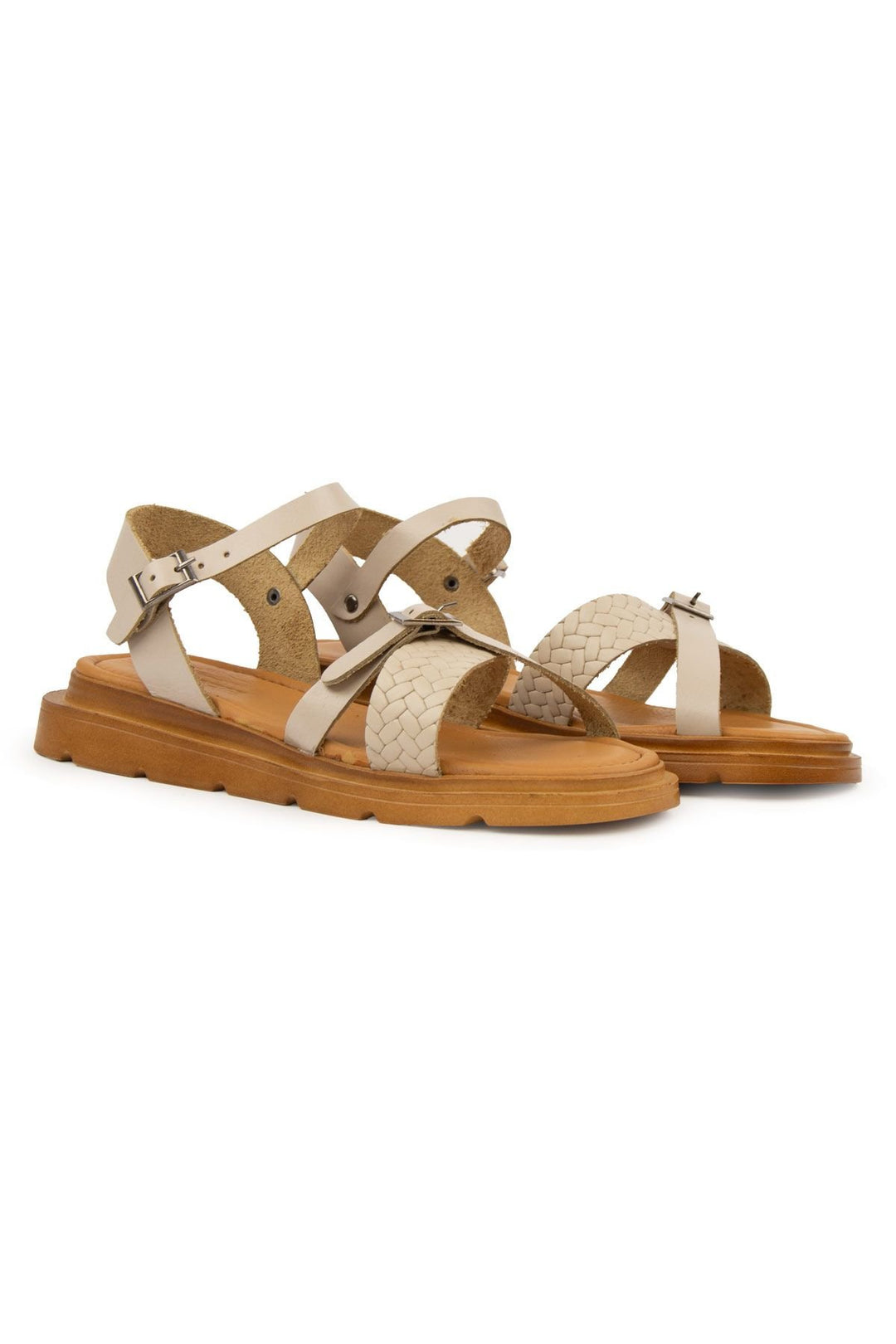 Pegia Genuine Leather Women's Sandals DG6054  - Beige