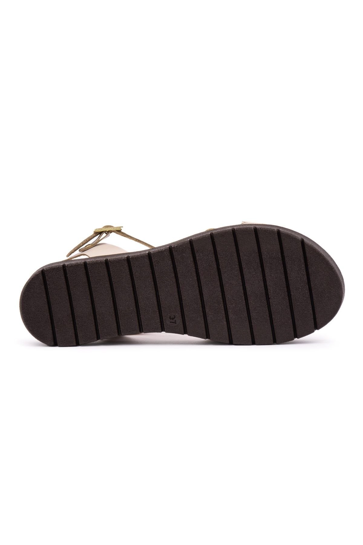 Pegia Genuine Leather Women's Sandals DG6054  - Stone