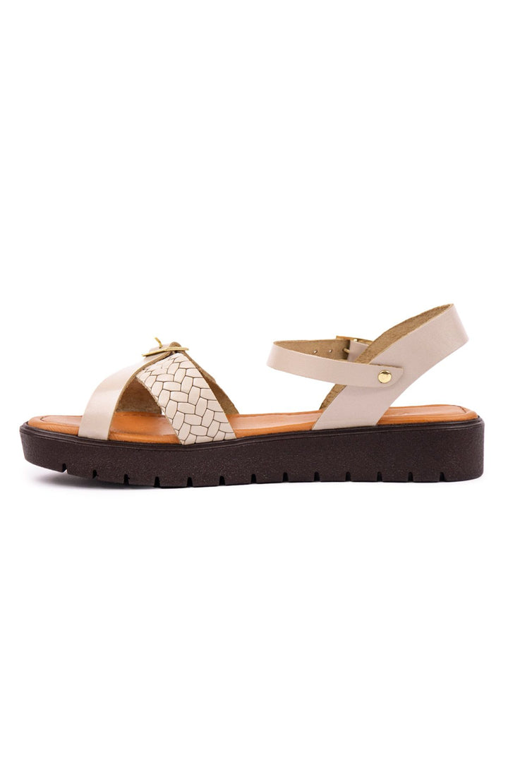 Pegia Genuine Leather Women's Sandals DG6054  - Stone