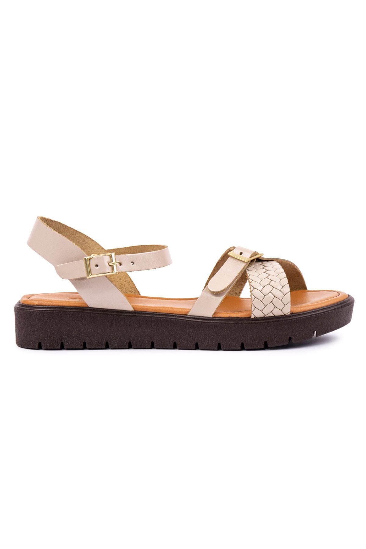 Pegia Genuine Leather Women's Sandals DG6054  - Stone