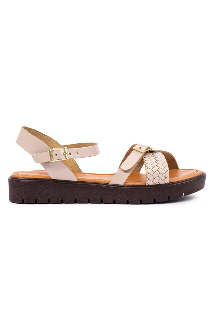 Pegia Genuine Leather Women's Sandals DG6054  - Stone