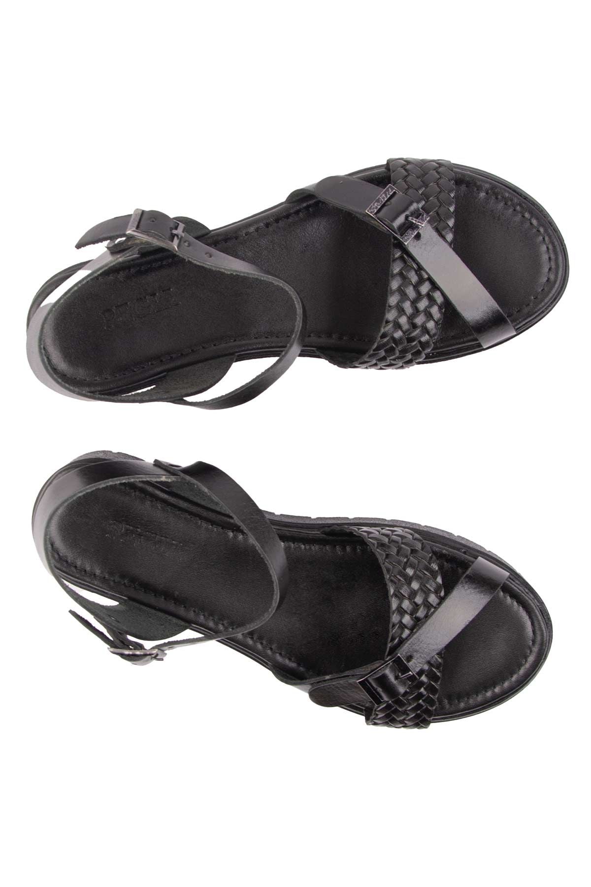 Pegia Genuine Leather Women's Sandals DG6061  - Black