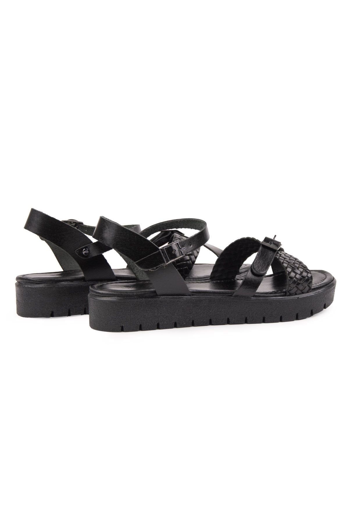 Pegia Genuine Leather Women's Sandals DG6061  - Black
