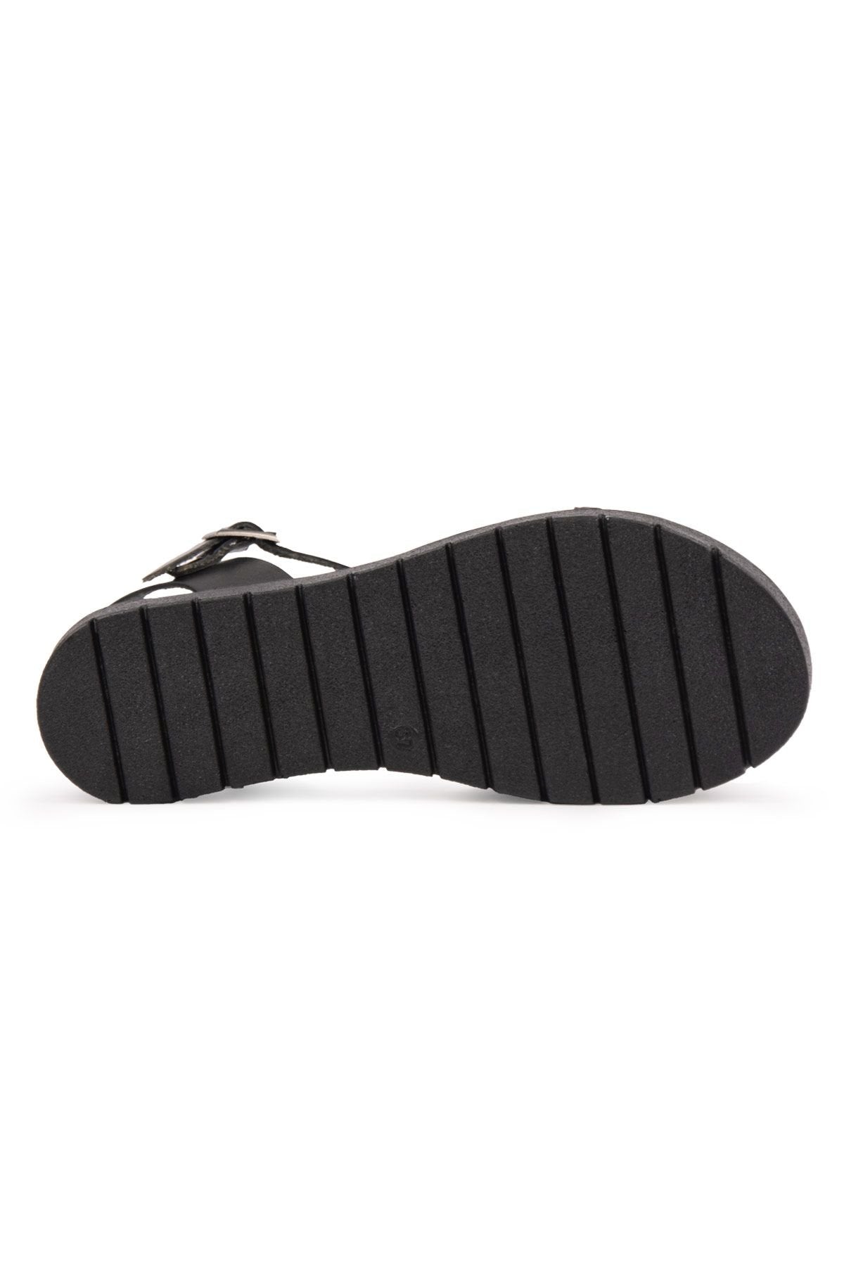 Pegia Genuine Leather Women's Sandals DG6061  - Black