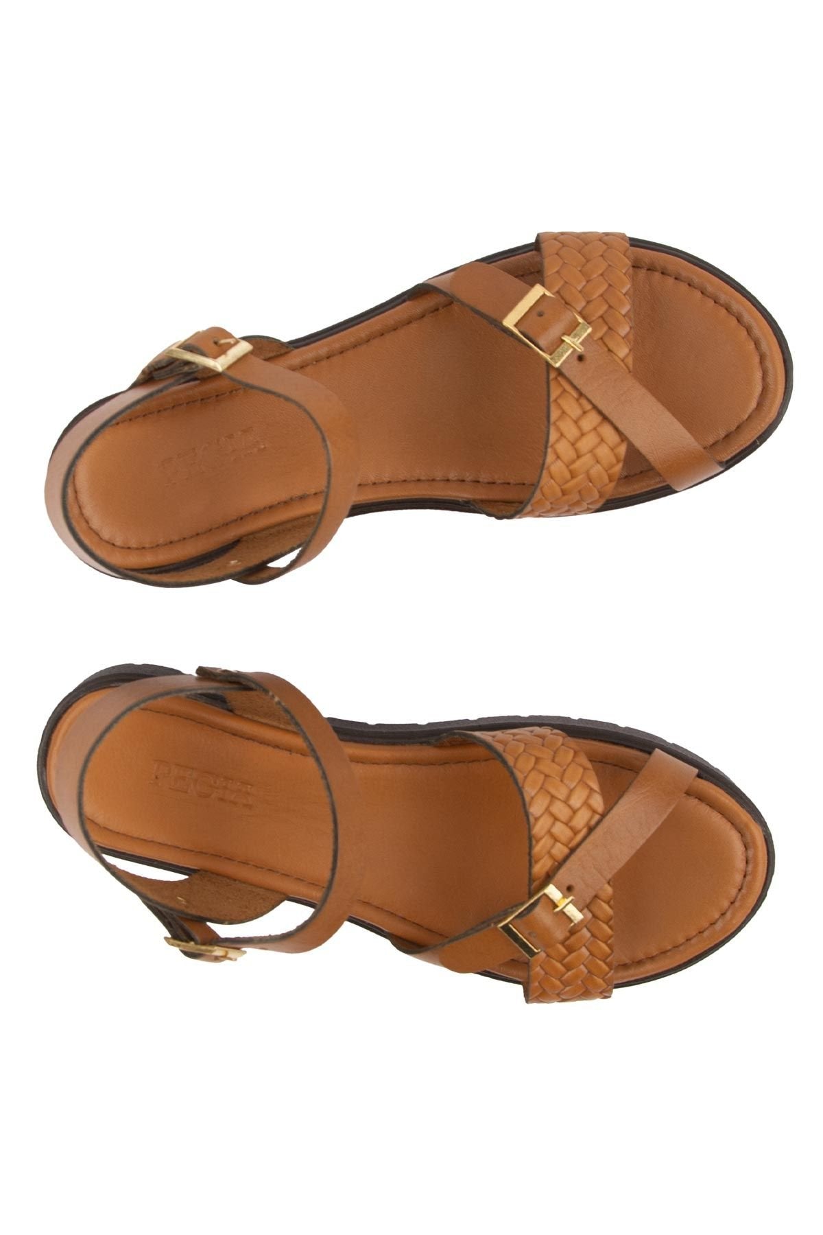 Pegia Genuine Leather Women's Sandals DG6061  - Chestnut