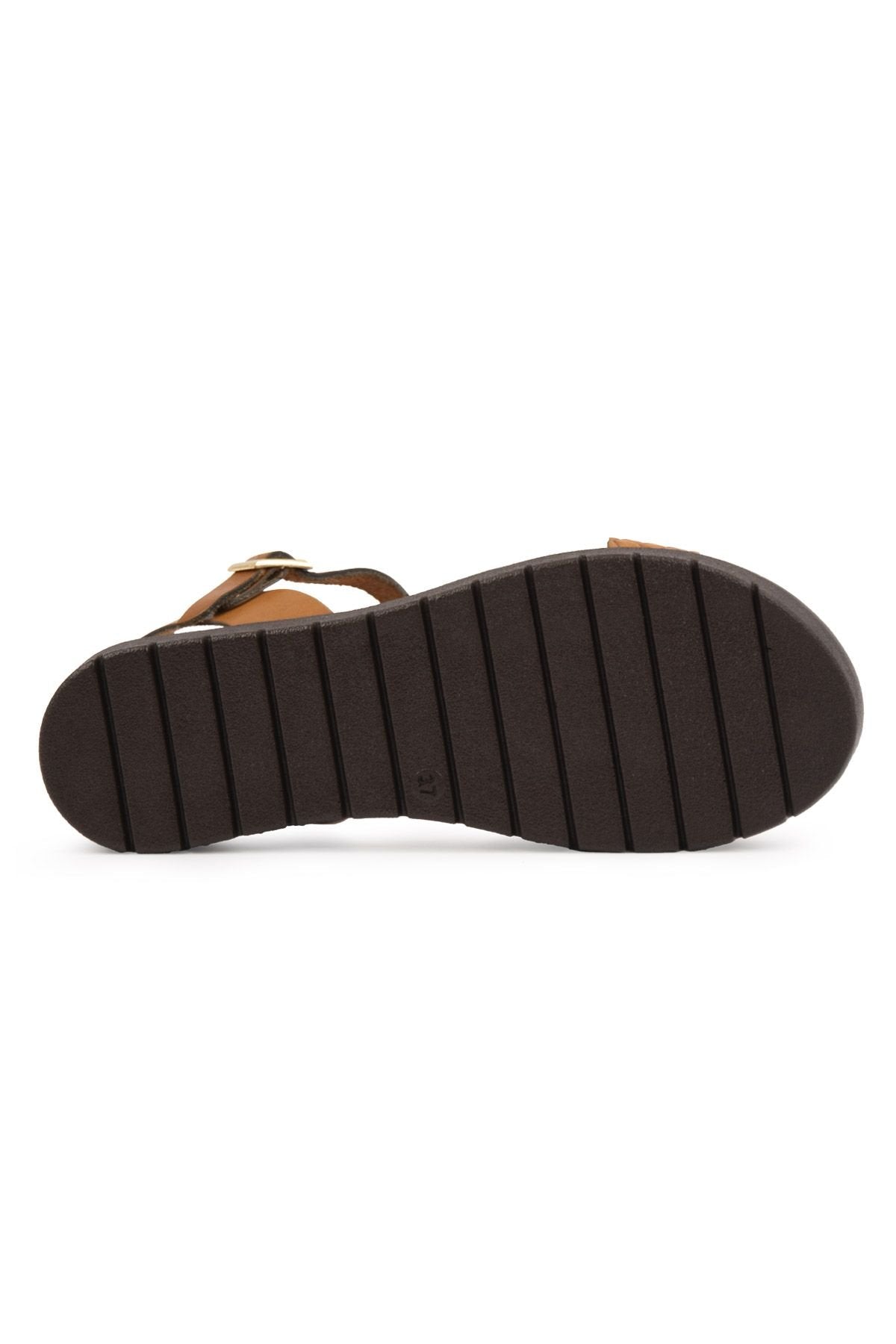 Pegia Genuine Leather Women's Sandals DG6061  - Chestnut