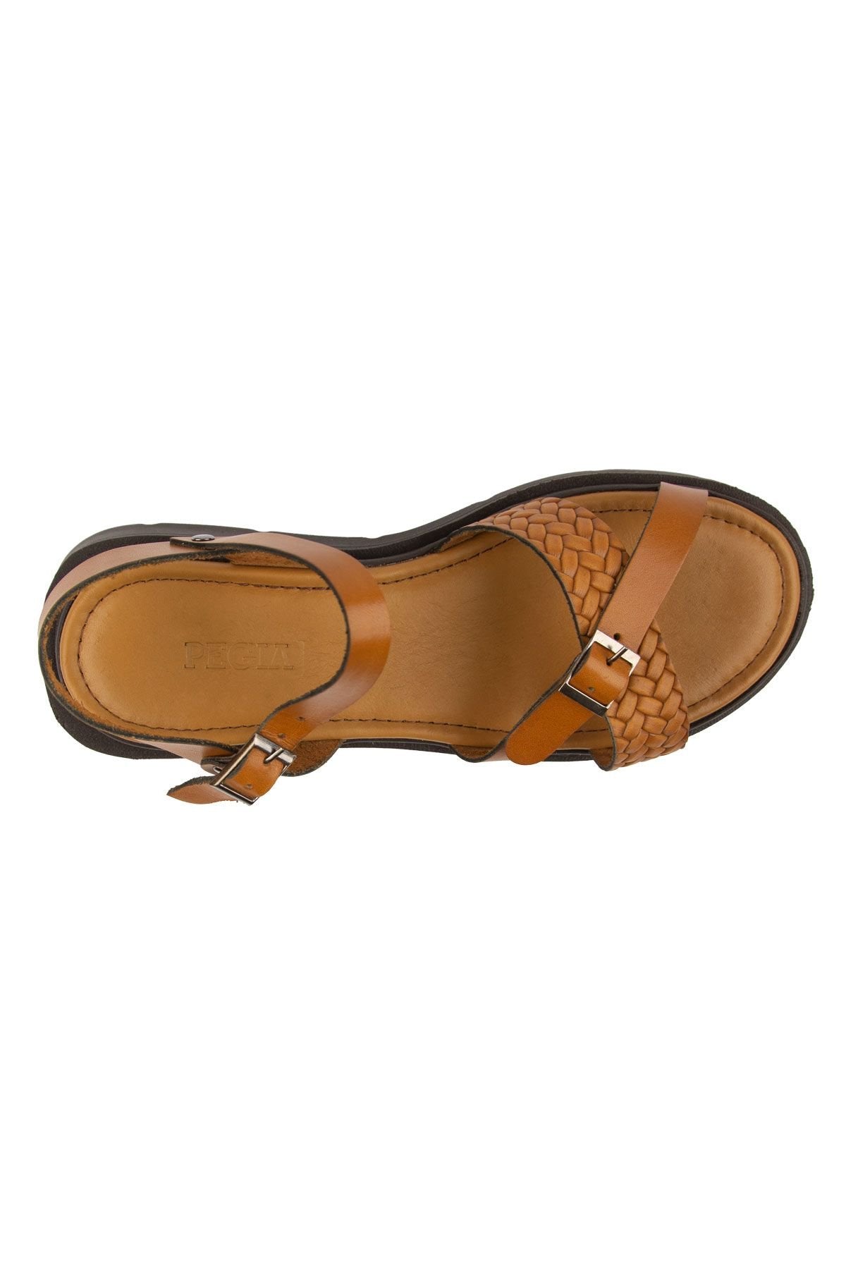 Pegia Genuine Leather Women's Sandals DG6067  - Chestnut