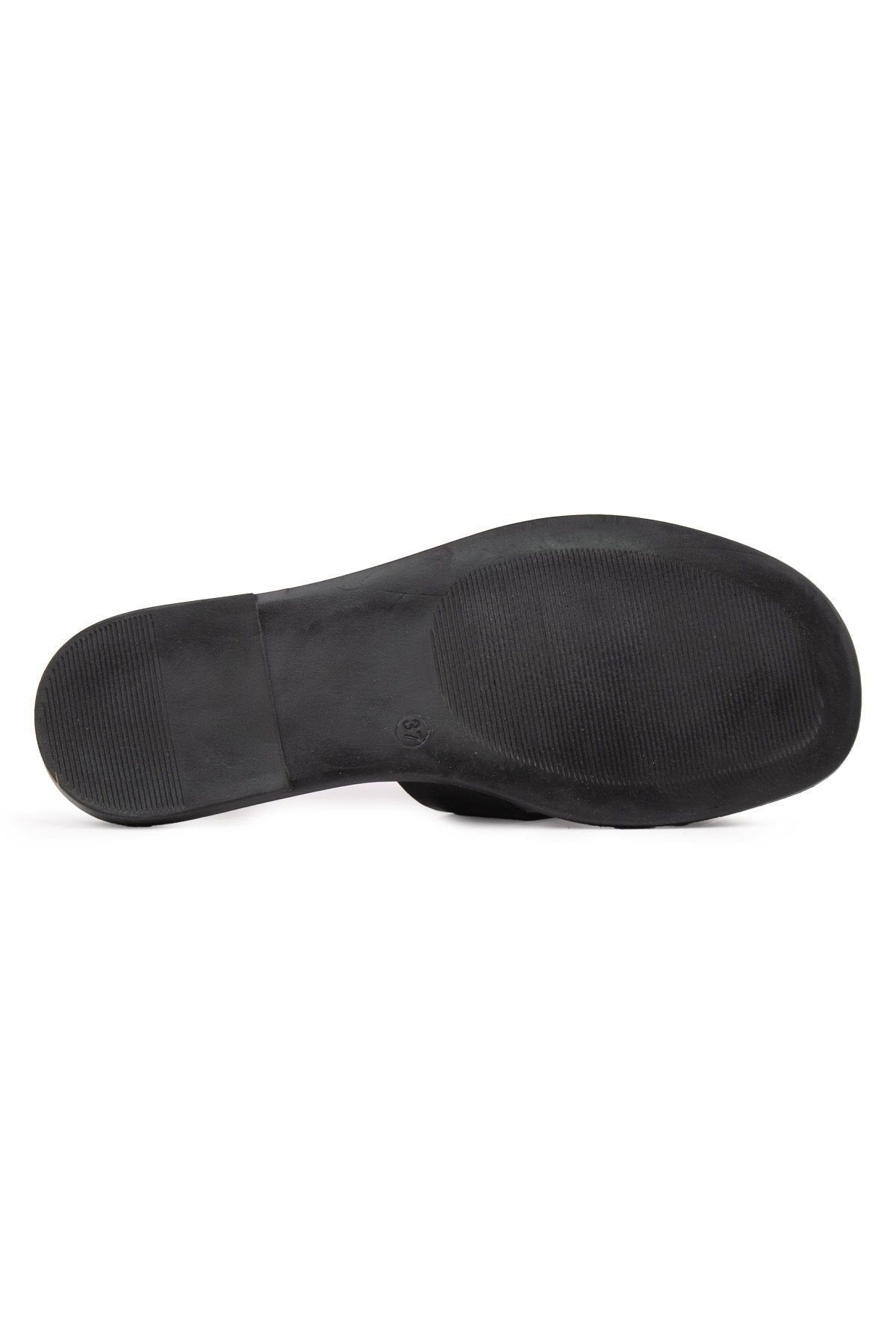 Pegia Genuine Leather Women's Slippers DG6055  - Black